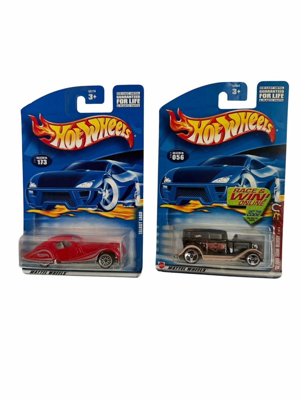 Vintage Hot Wheels 1:64 Diecast Lot Of 2 Red Coupe 32 Ford Sedan Delivery Cars